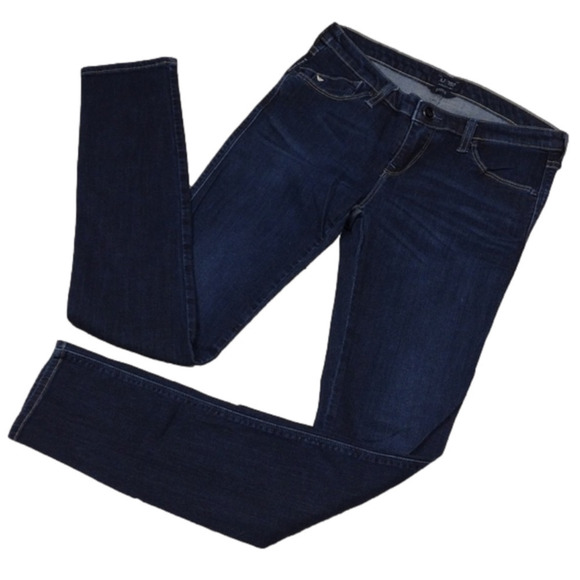 Armani Jeans Lotus Blue Dark Wash Five Pocket Low Mid Rise Skinny Leg Jean - Picture 1 of 15